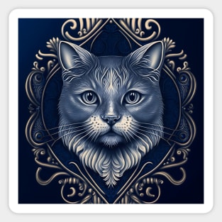 Victorian Kitty Portrait 5 Sticker